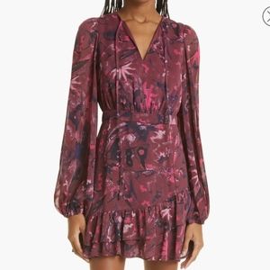 NEW Ted Baker Verino Floral burgundy minidress size 8